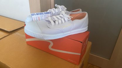 White Shoes with Shoelace